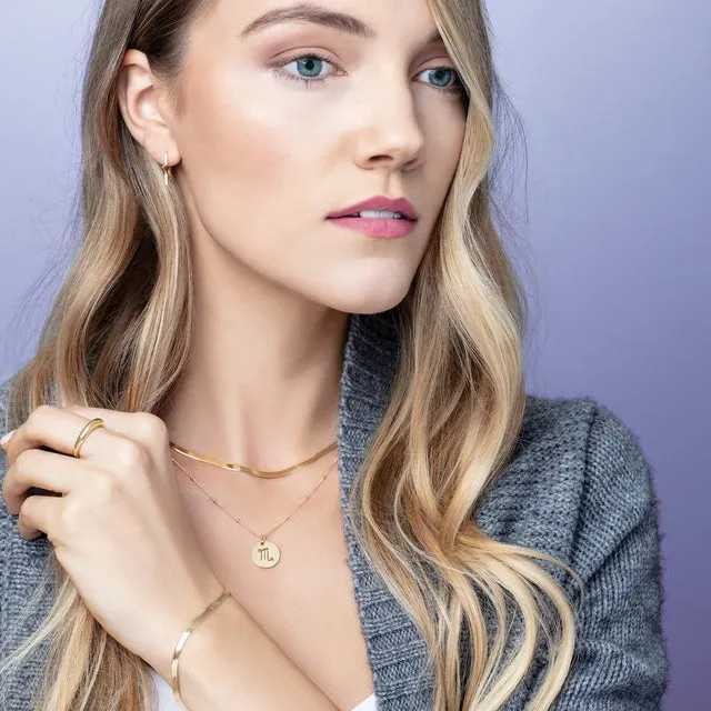 14K Yellow Gold 3.8 mm Flexible Herringbone Chain Necklace