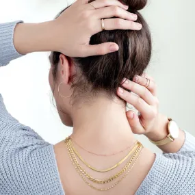 14K Yellow Gold 3.8 mm Flexible Herringbone Chain Necklace