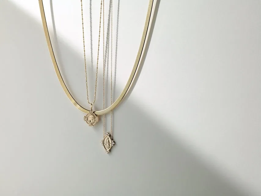 14K Yellow Gold 3.8 mm Flexible Herringbone Chain Necklace