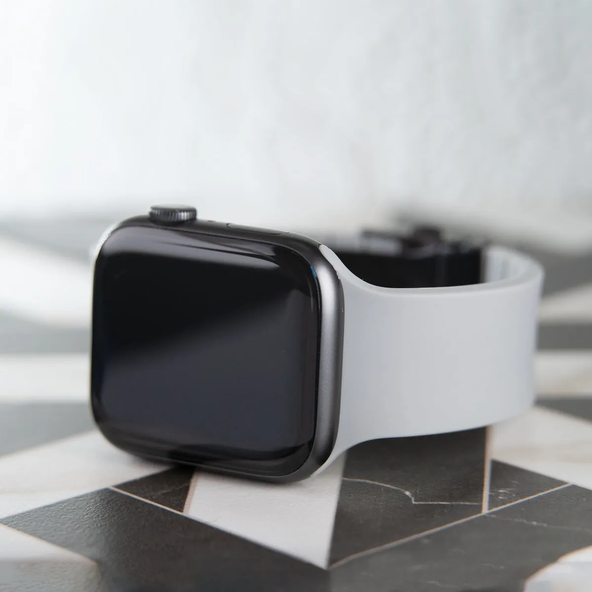 Apple Watch Custom Fit Silicone Watch Band - Platinum Gray/Gray