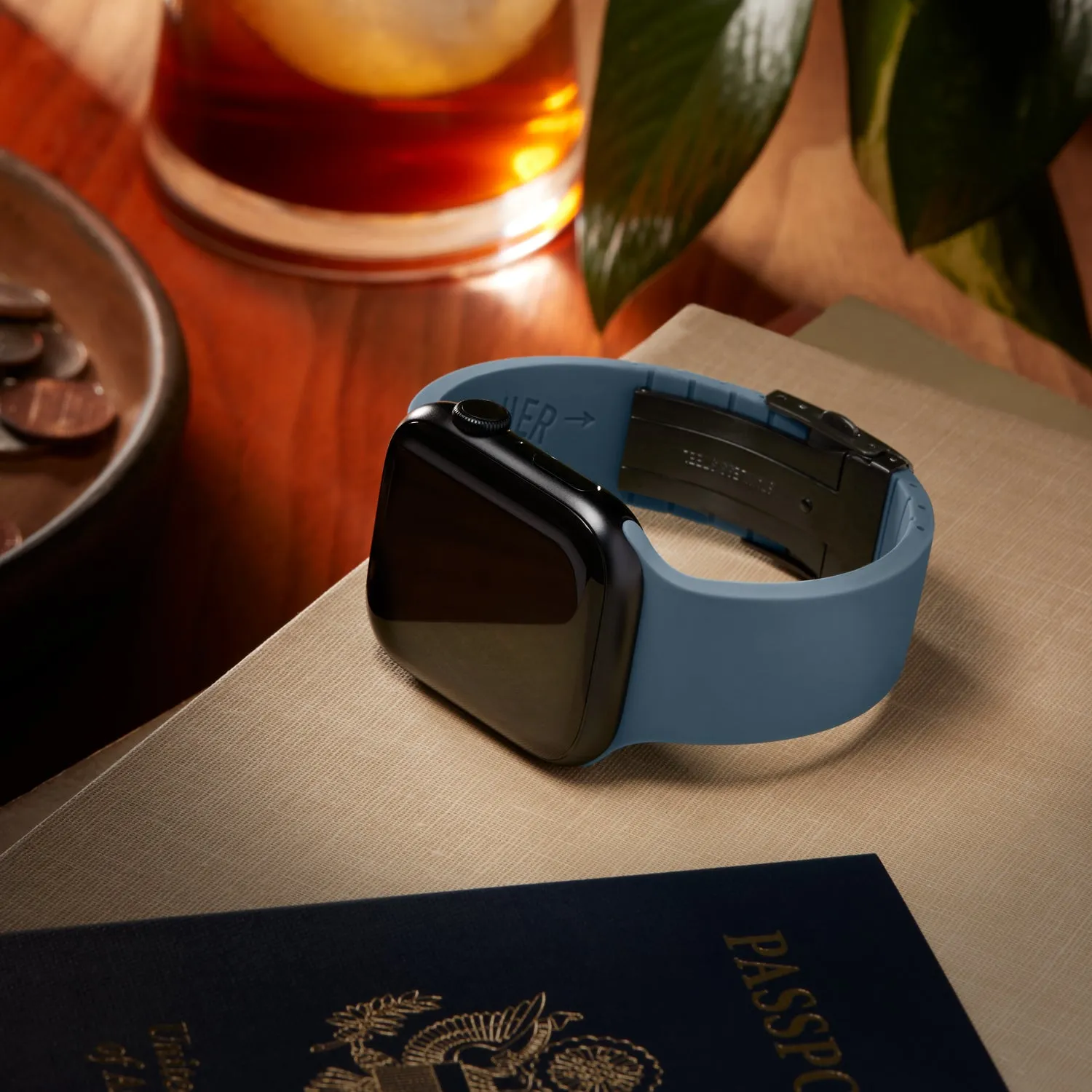 Apple Watch Custom Fit Silicone Watch Band - Steel Blue/Gray