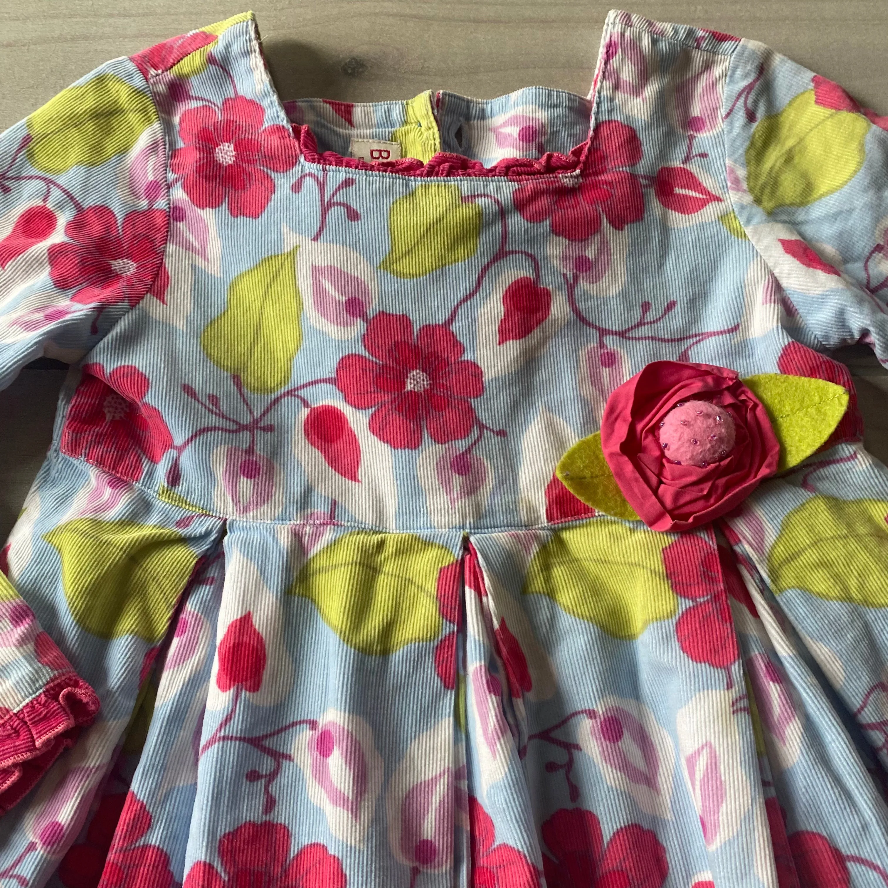 Baby Lulu Floral Corduroy Dress