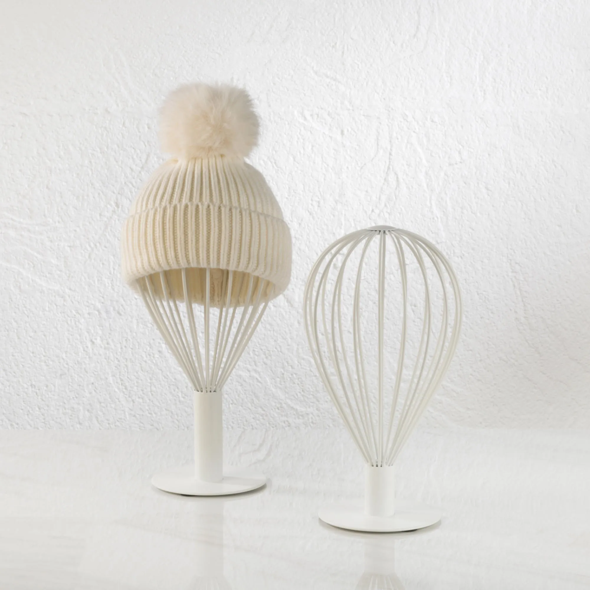 Balloon Wire Hat Stands Set of 2  (Gold & White)