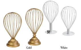 Balloon Wire Hat Stands Set of 2  (Gold & White)