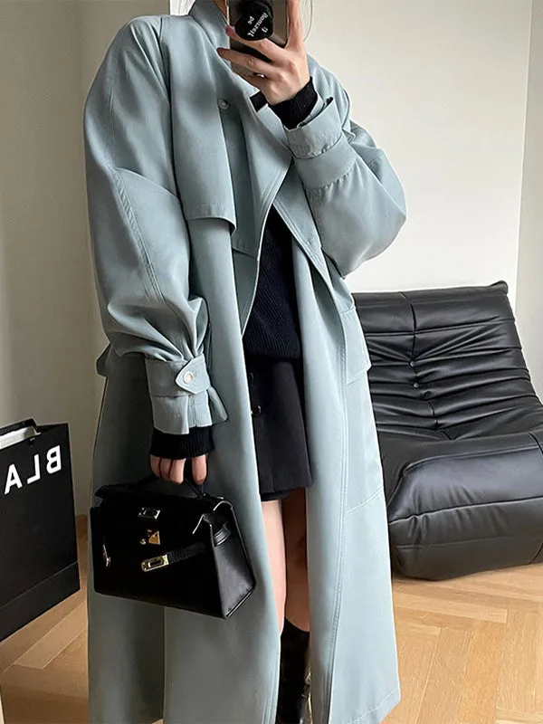 Belted Long Trench Jacket