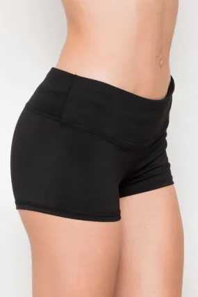 Black Mid Rise Stretchy Sport Short / 2-2-2