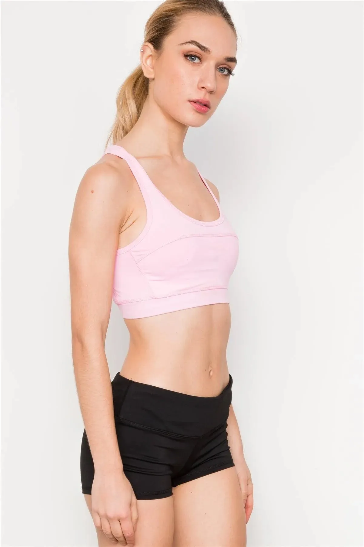 Black Mid Rise Stretchy Sport Short / 2-2-2