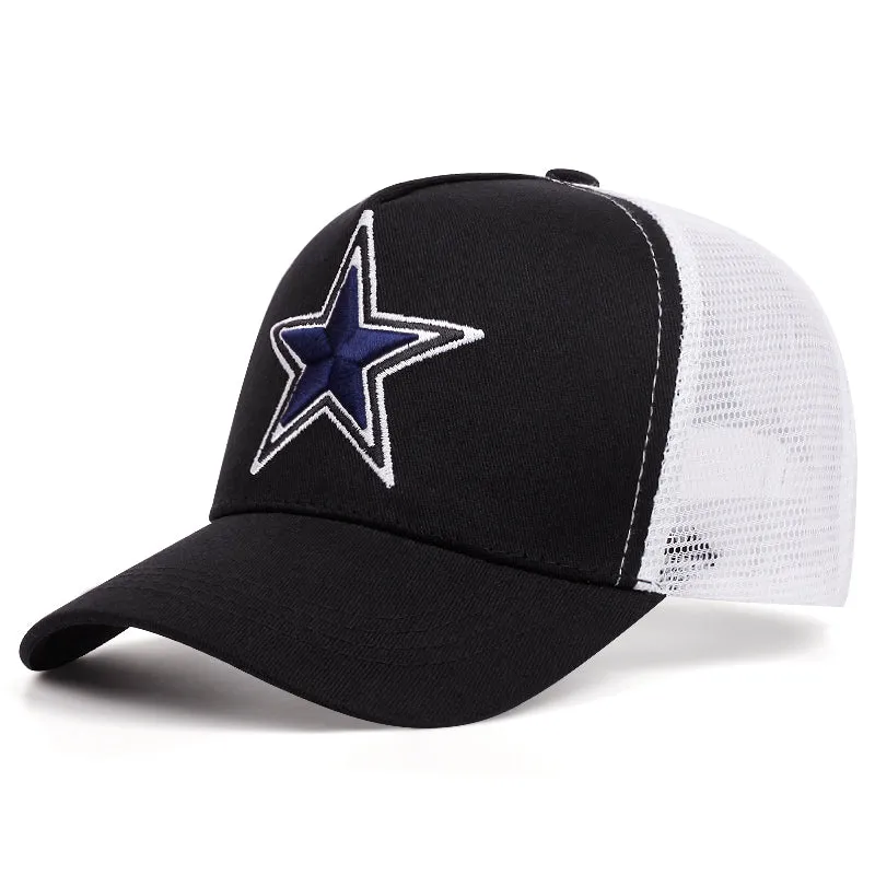 Bold Dallas Pentagram Star Trucker Hat - Fushia