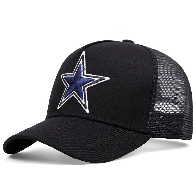 Bold Dallas Pentagram Star Trucker Hat - Fushia