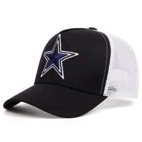 Bold Dallas Pentagram Star Trucker Hat - Fushia