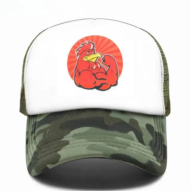 Bold Muscle Rooster Hat - Fushia
