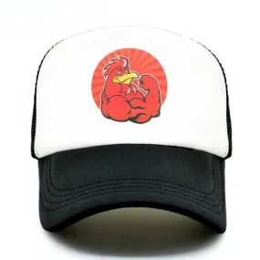 Bold Muscle Rooster Hat - Fushia