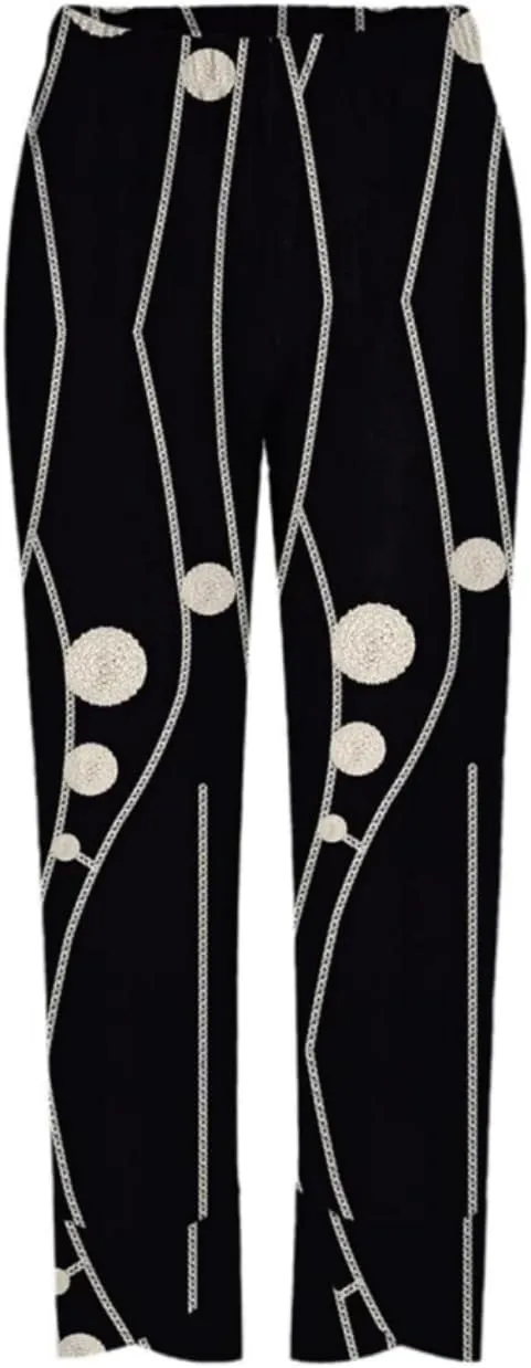 Capris Pants for Womens Cotton Linen Wide Leg Plus Size Cropped Pants Print Comfy Elastic Waist Sweatpants