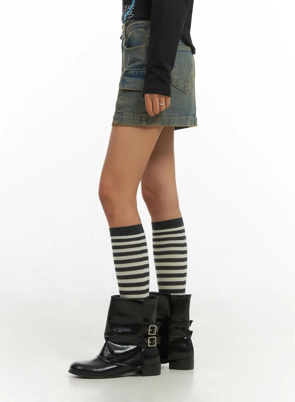 Cargo Chic Denim Skirt IO409