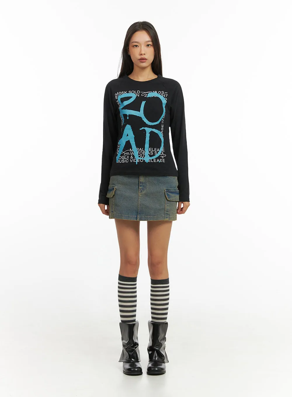 Cargo Chic Denim Skirt IO409