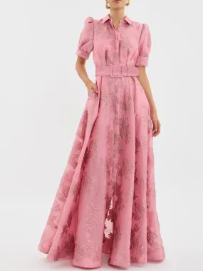 Chic Pink Button Down Dress