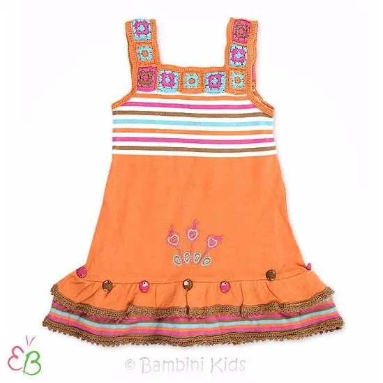 Deux Par Deux  Girls Very Soft 100% Cotton Knit Spring/Summer Sundress