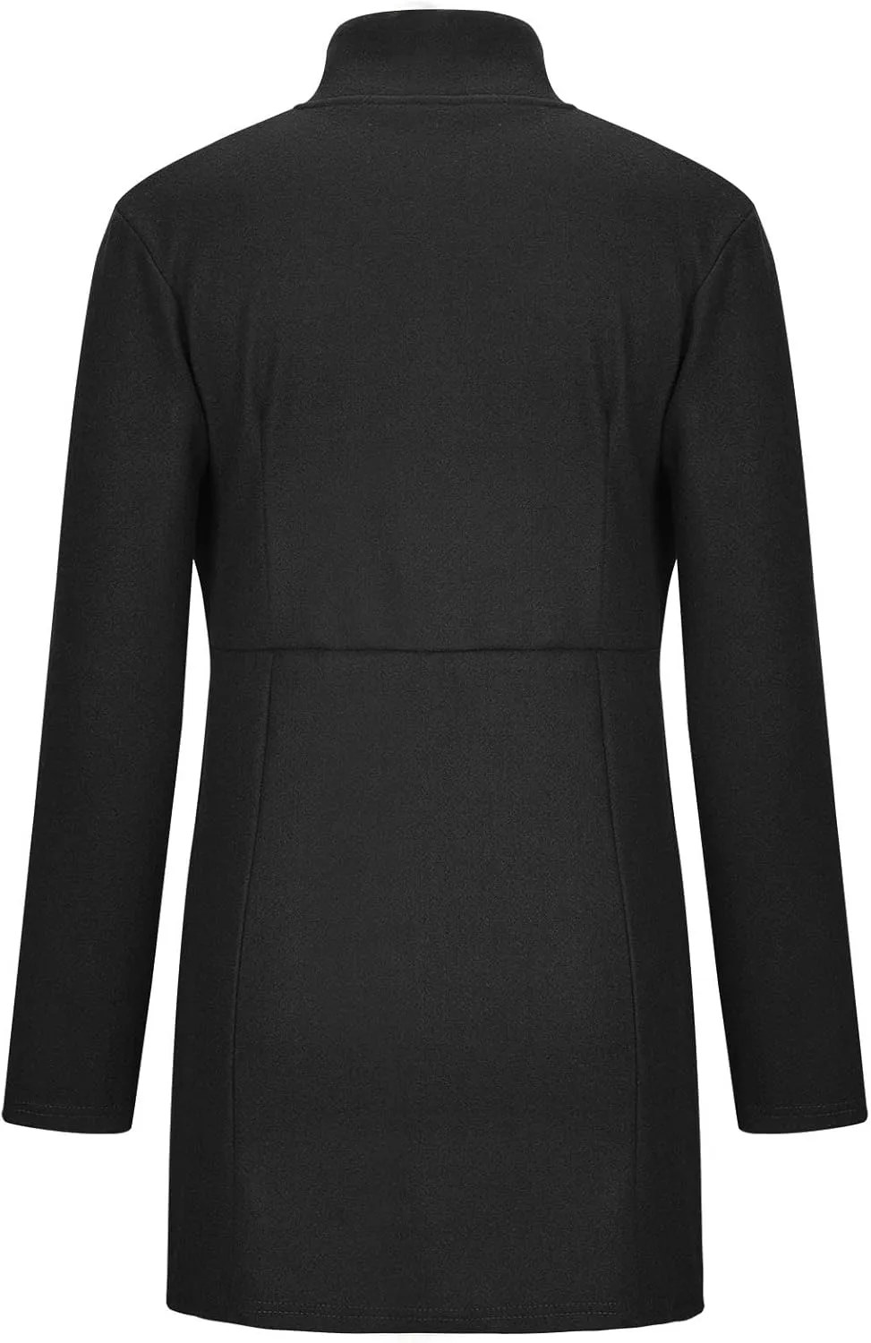 fartey Womens Trench Coat Classic Notch Lapel Winter Wool Coats Open Front Work Business Casual Jackets With Pockets