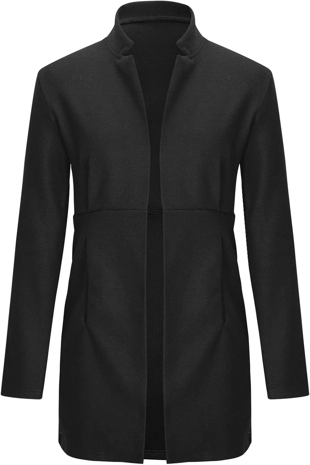 fartey Womens Trench Coat Classic Notch Lapel Winter Wool Coats Open Front Work Business Casual Jackets With Pockets