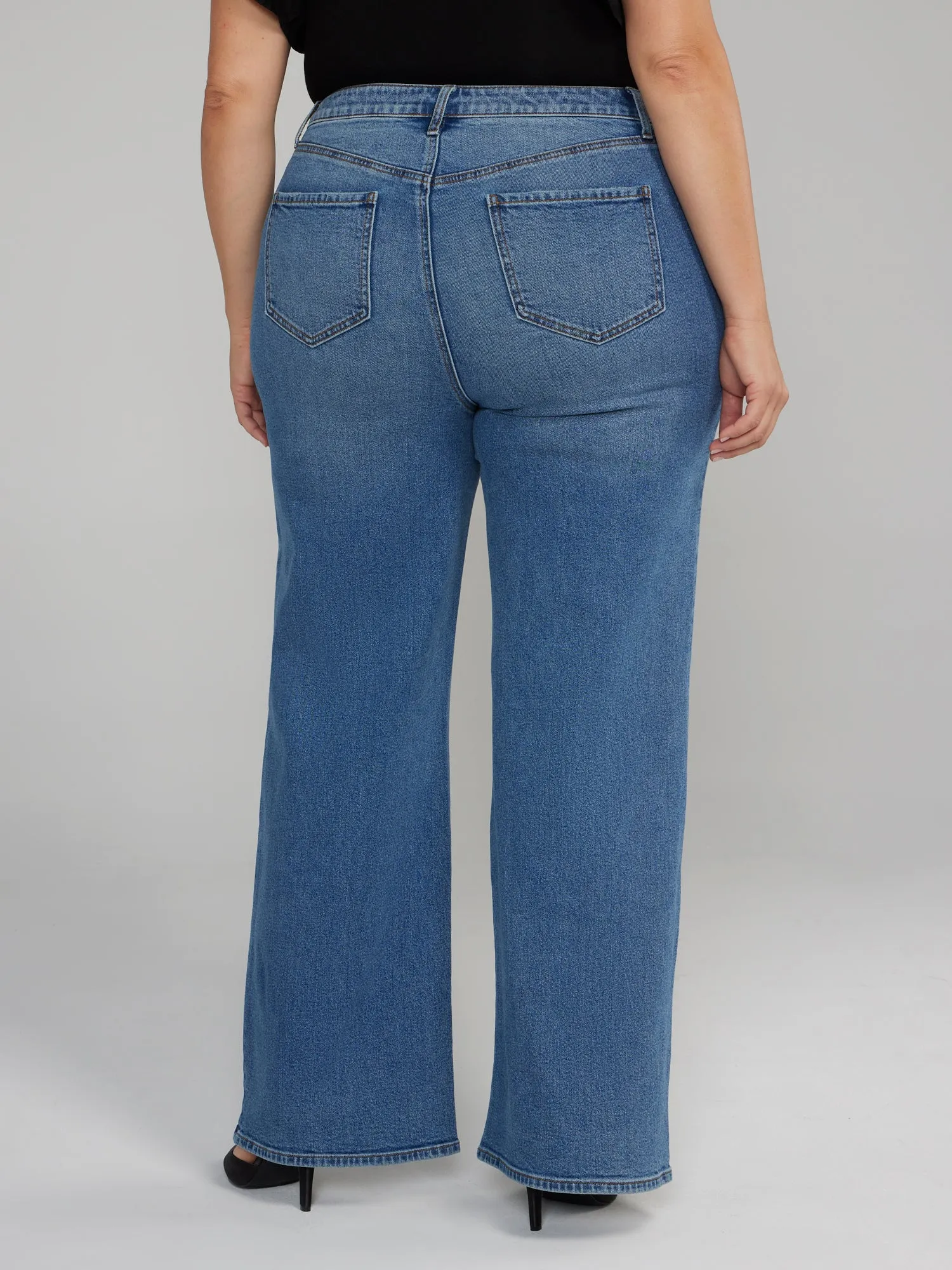 Fashion To Figure - High Rise Wide Leg Button Fly Jeans