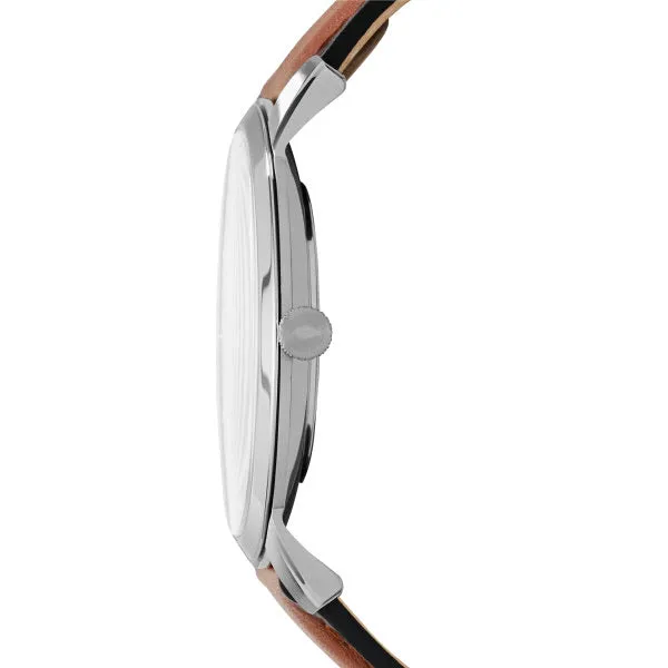 Fossil Minimalist Brown Leather Strap Gents Watch FS5304