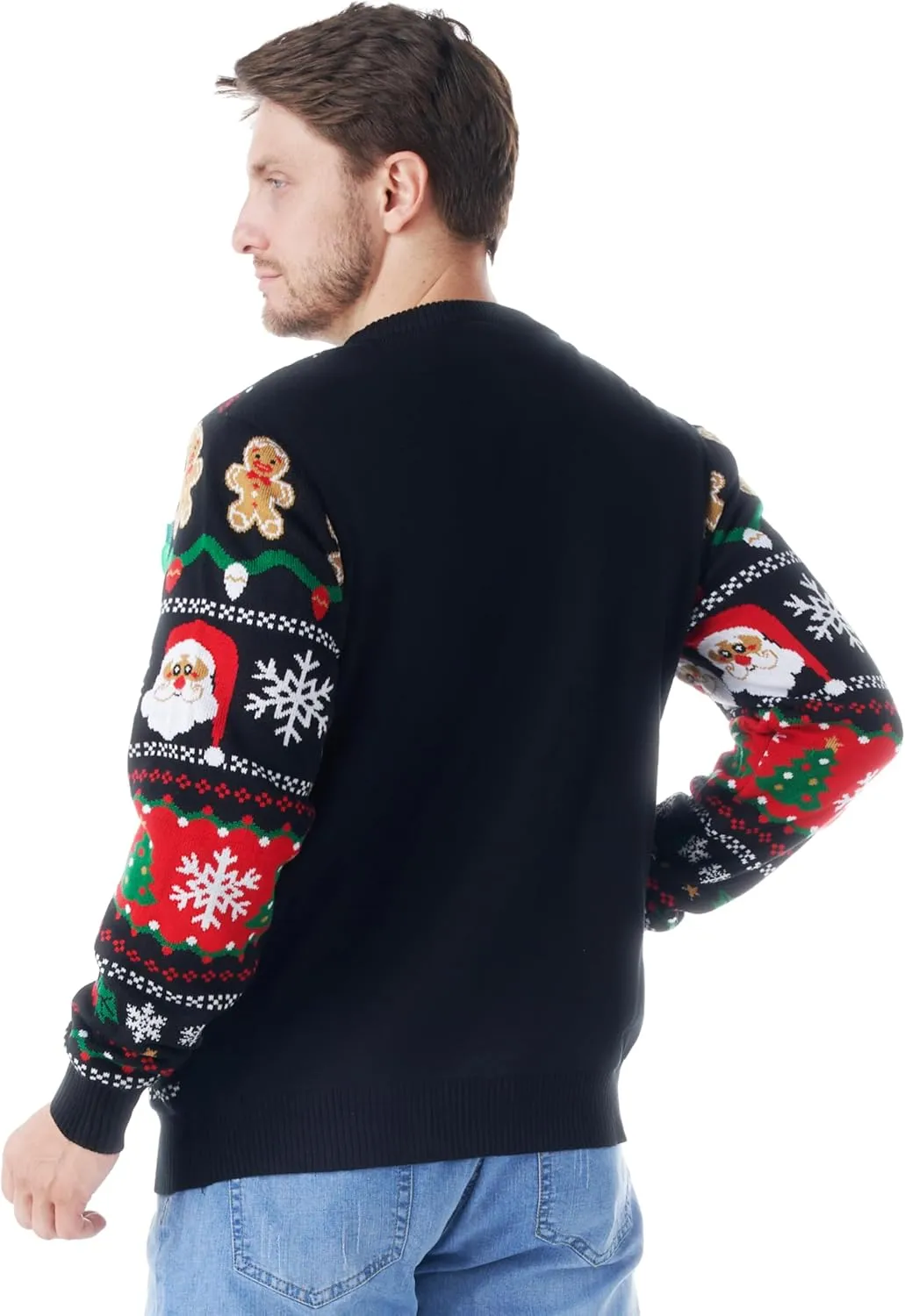 Giggling Getup Men Ugly Christmas Cardigan Sweaters, Funny Light Up Ugly Sweater for Men, Cardigan Sweater for Men