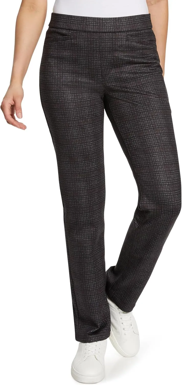 Gloria Vanderbilt Women's Pull on Trouser 4 Pocket Mid Rise Straight Leg Pant Standard