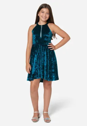 Halter Dress with Front Zip
