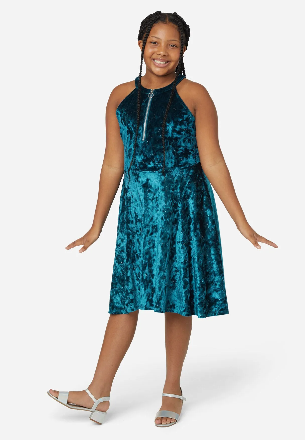 Halter Dress with Front Zip