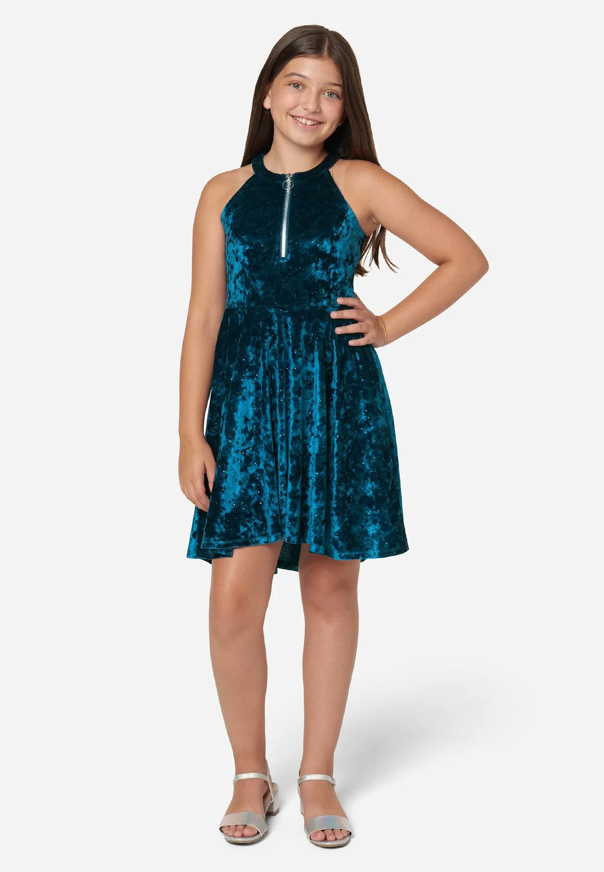 Halter Dress with Front Zip