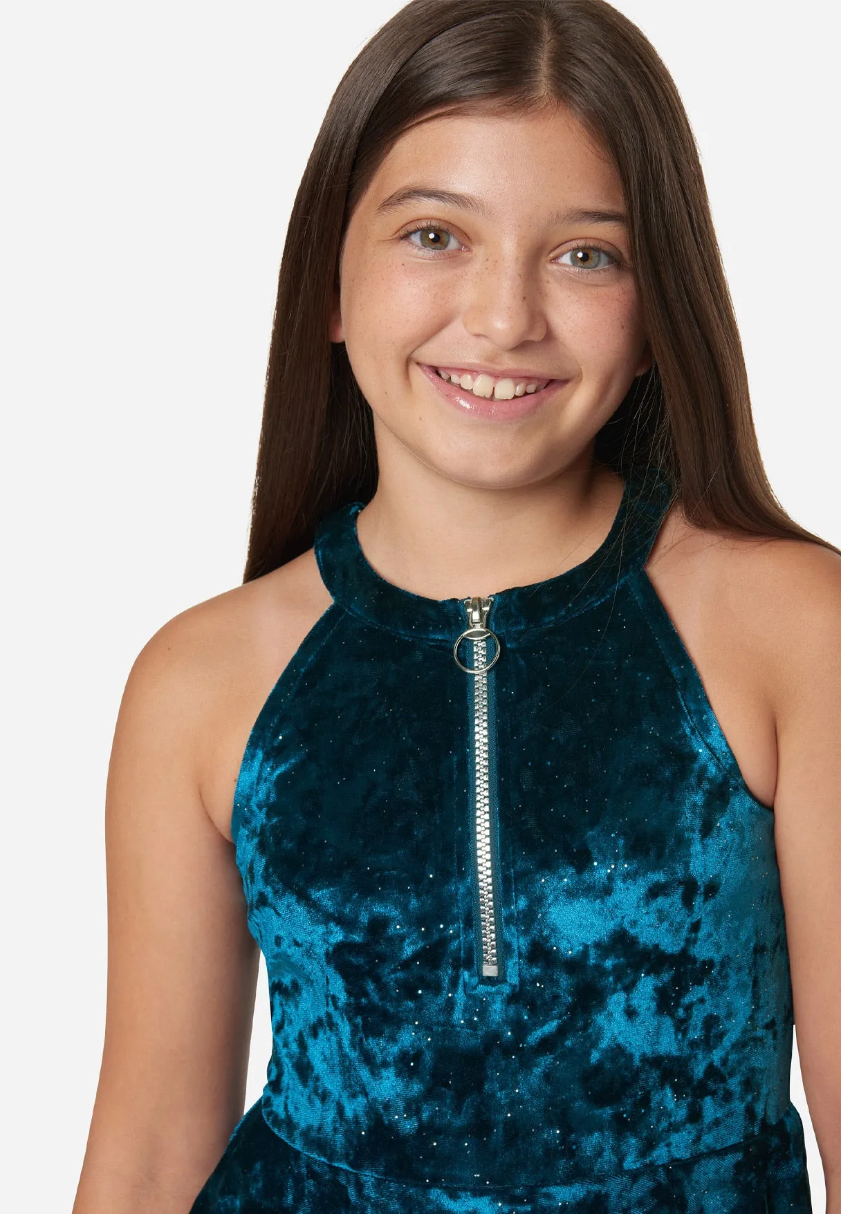 Halter Dress with Front Zip