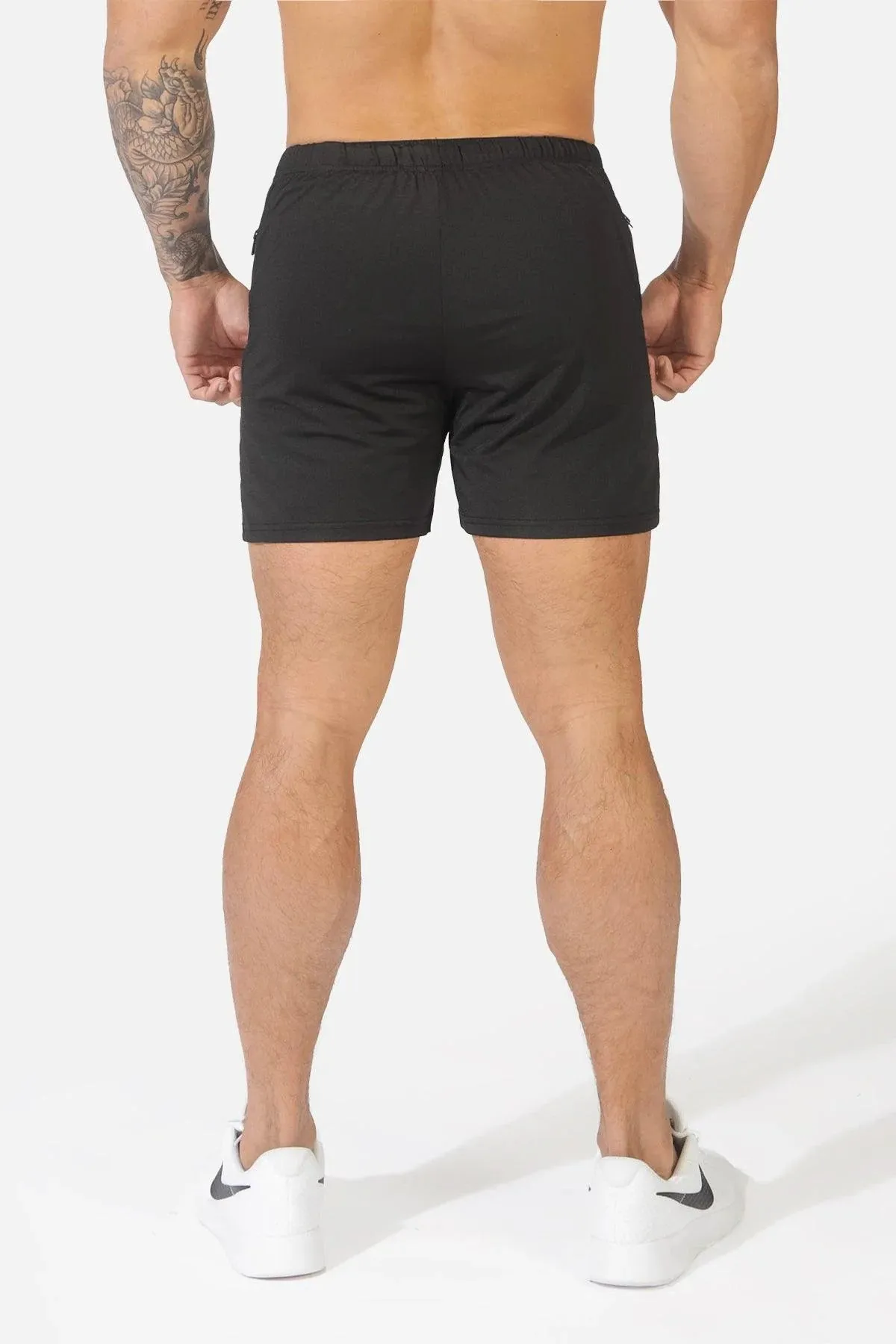 Jed North Agile 4" gym short w/zipper pockets black