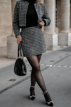 Jupe courte - Tweed pied-de-poule