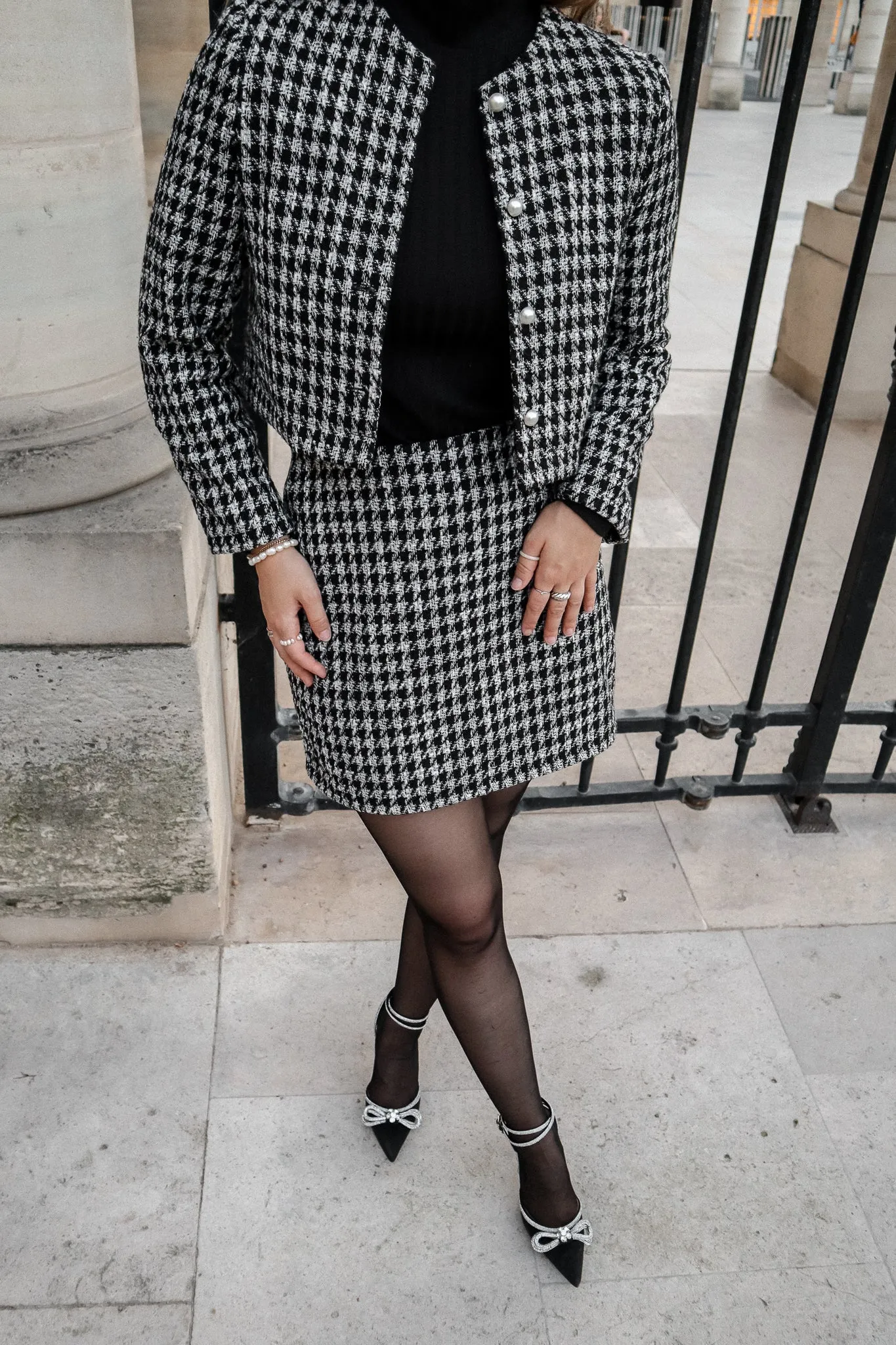 Jupe courte - Tweed pied-de-poule