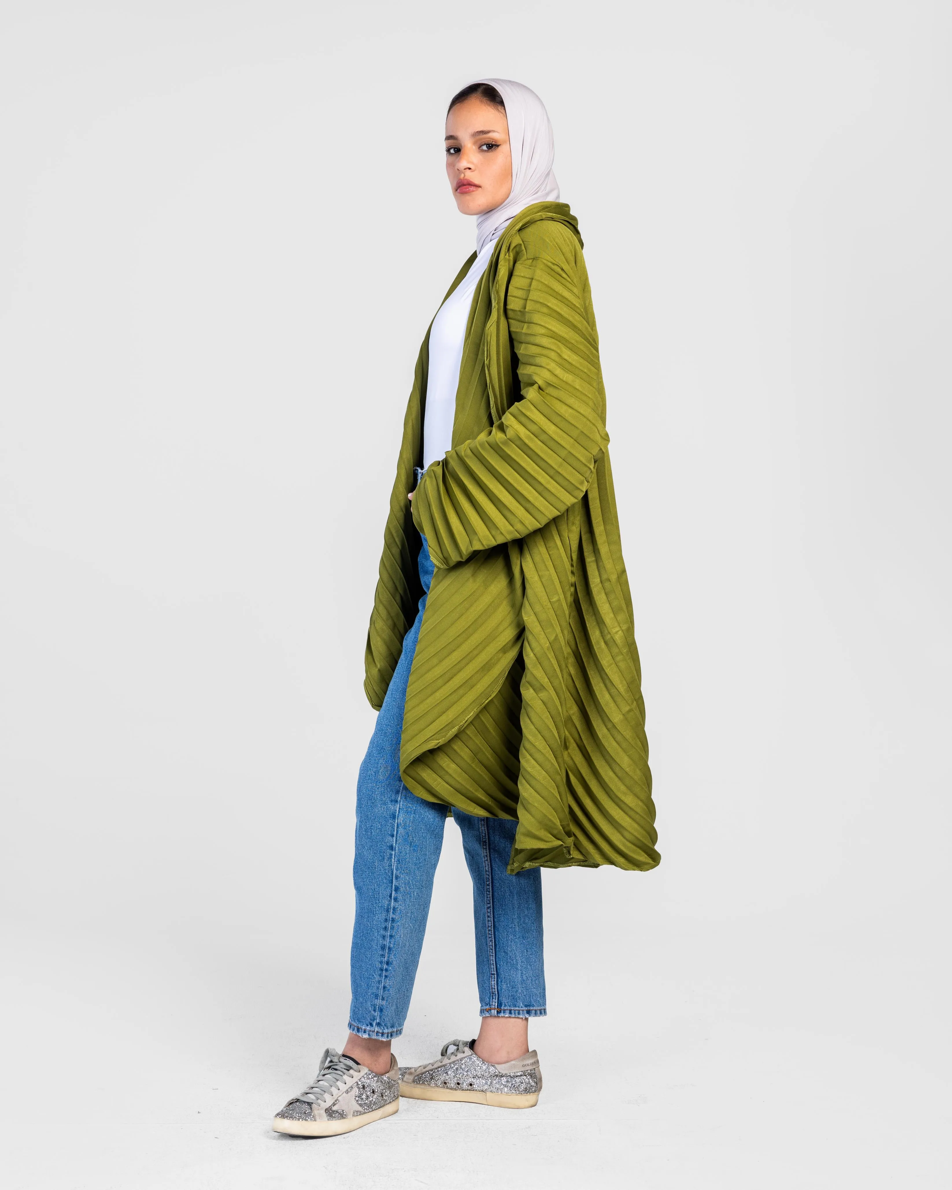 Kiwi Circular Pleated Cardigan