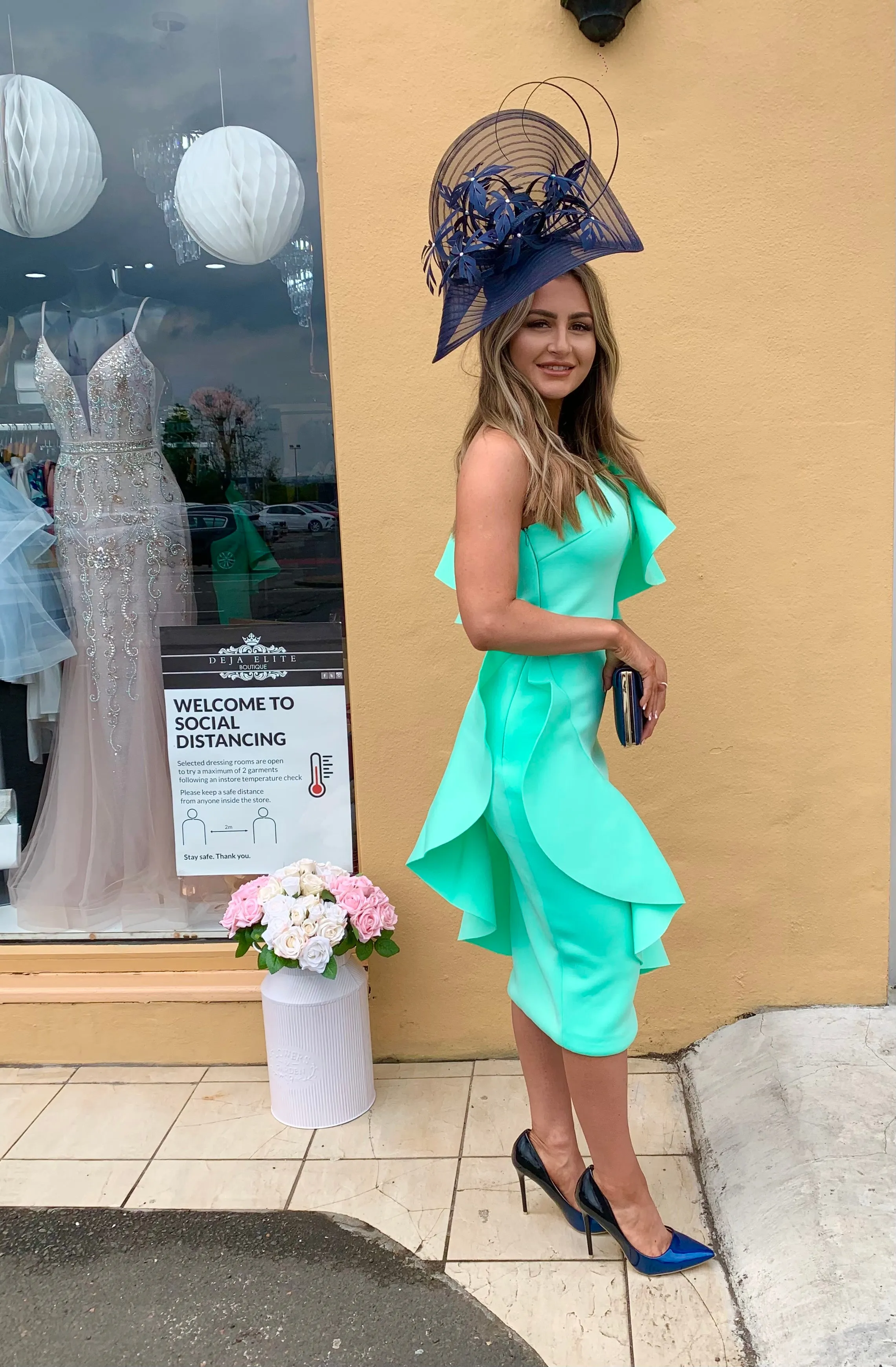 Lavish Alice mint green ruffle one shoulder dress