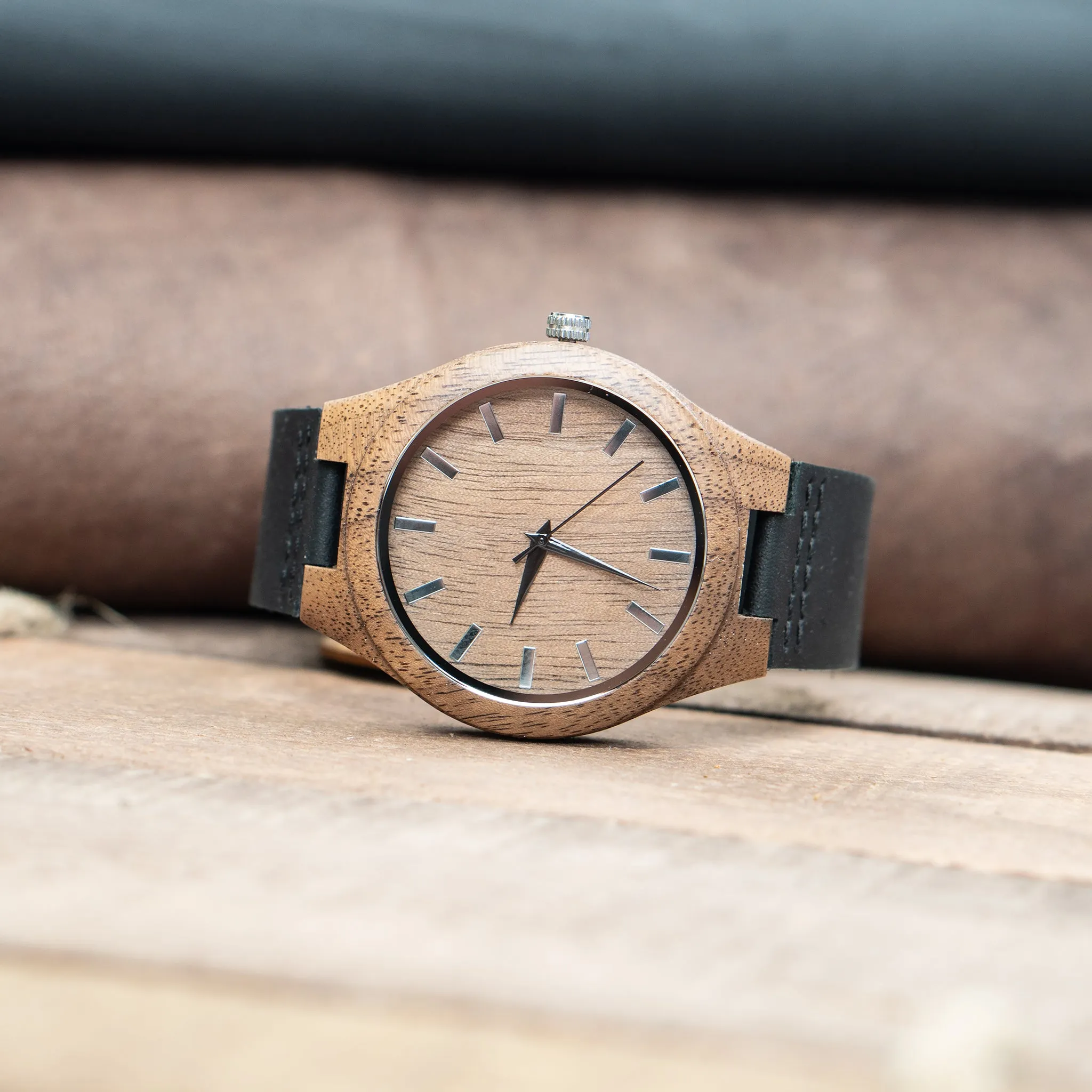 Leather Wood Watch | Falcon