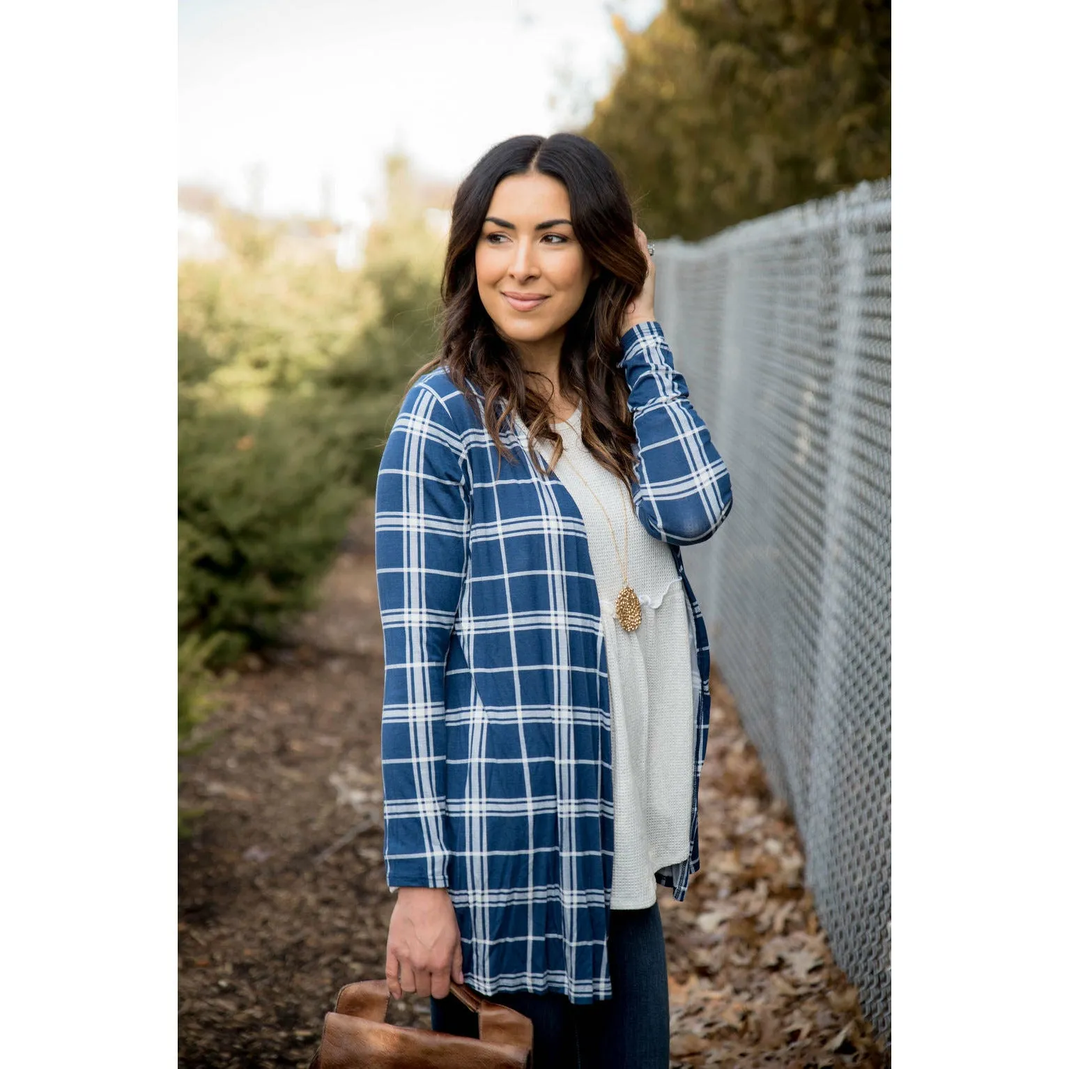 Light Weight Plaid Cardigan