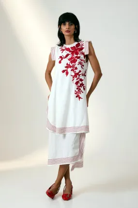 MARSALA - LAYERED MIDI DRESS