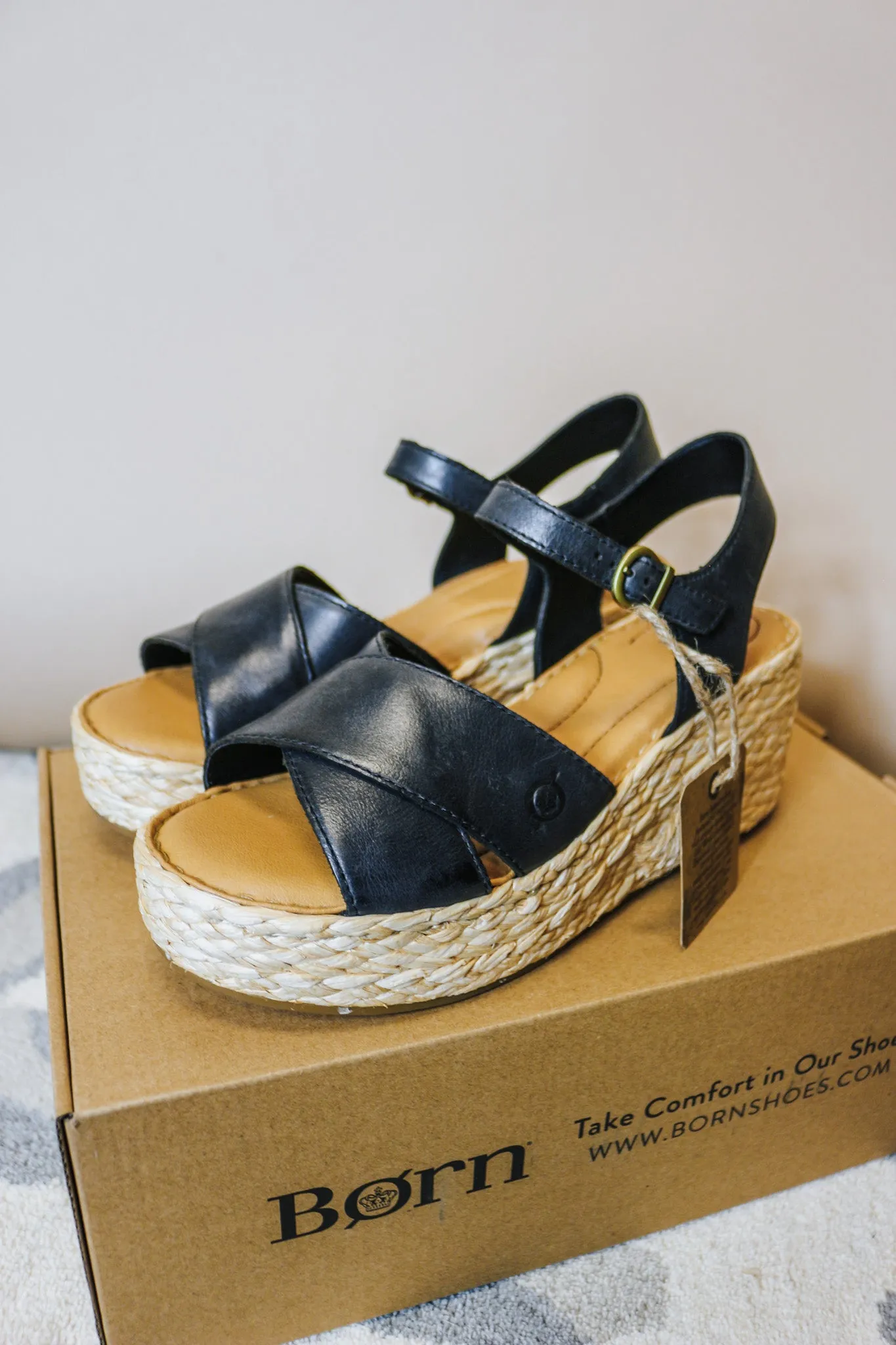 Moriah Black Born Wedge Sandal