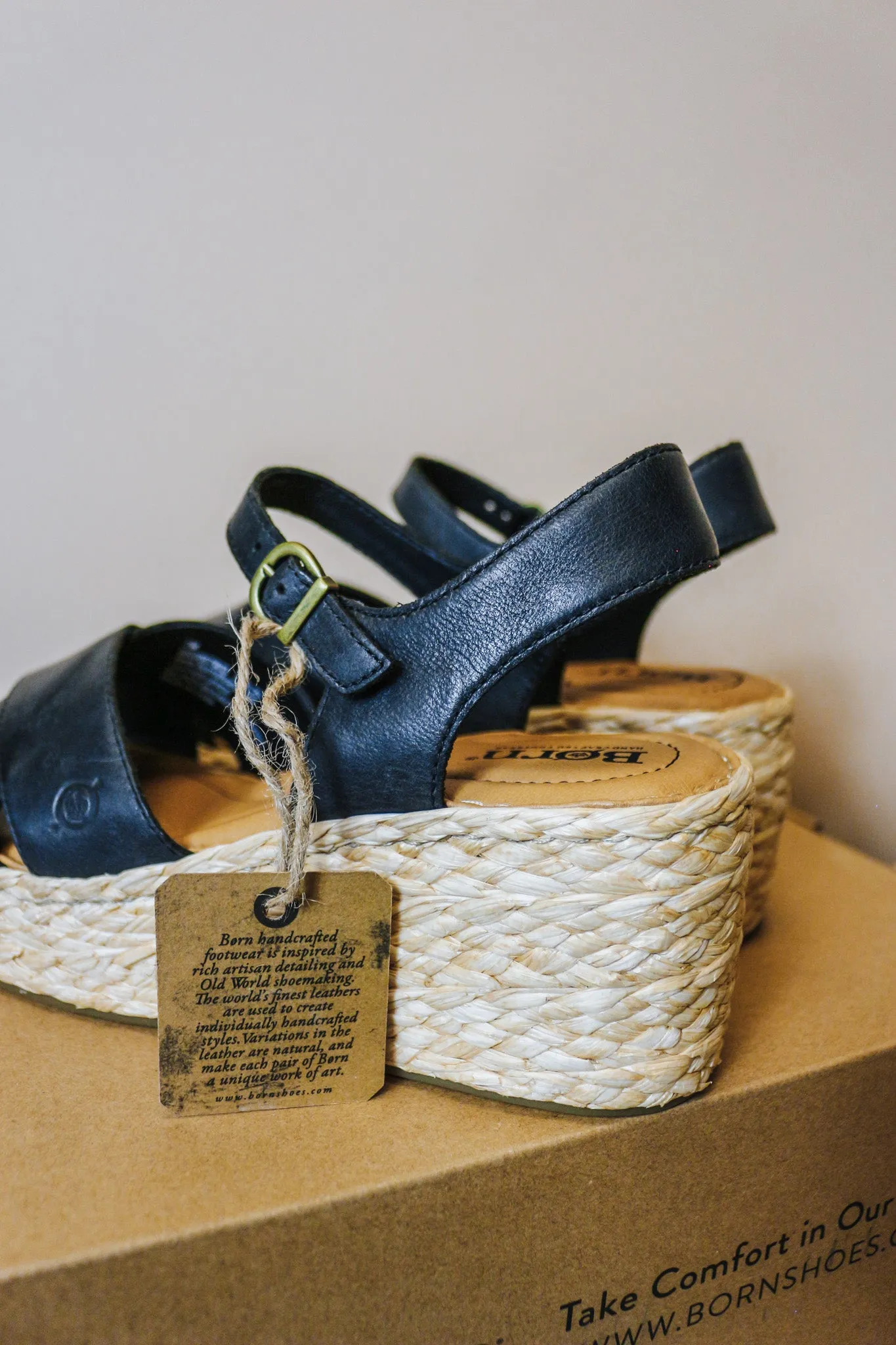 Moriah Black Born Wedge Sandal