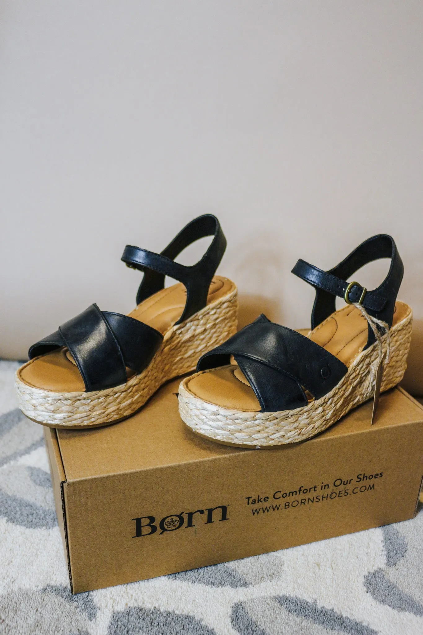 Moriah Black Born Wedge Sandal
