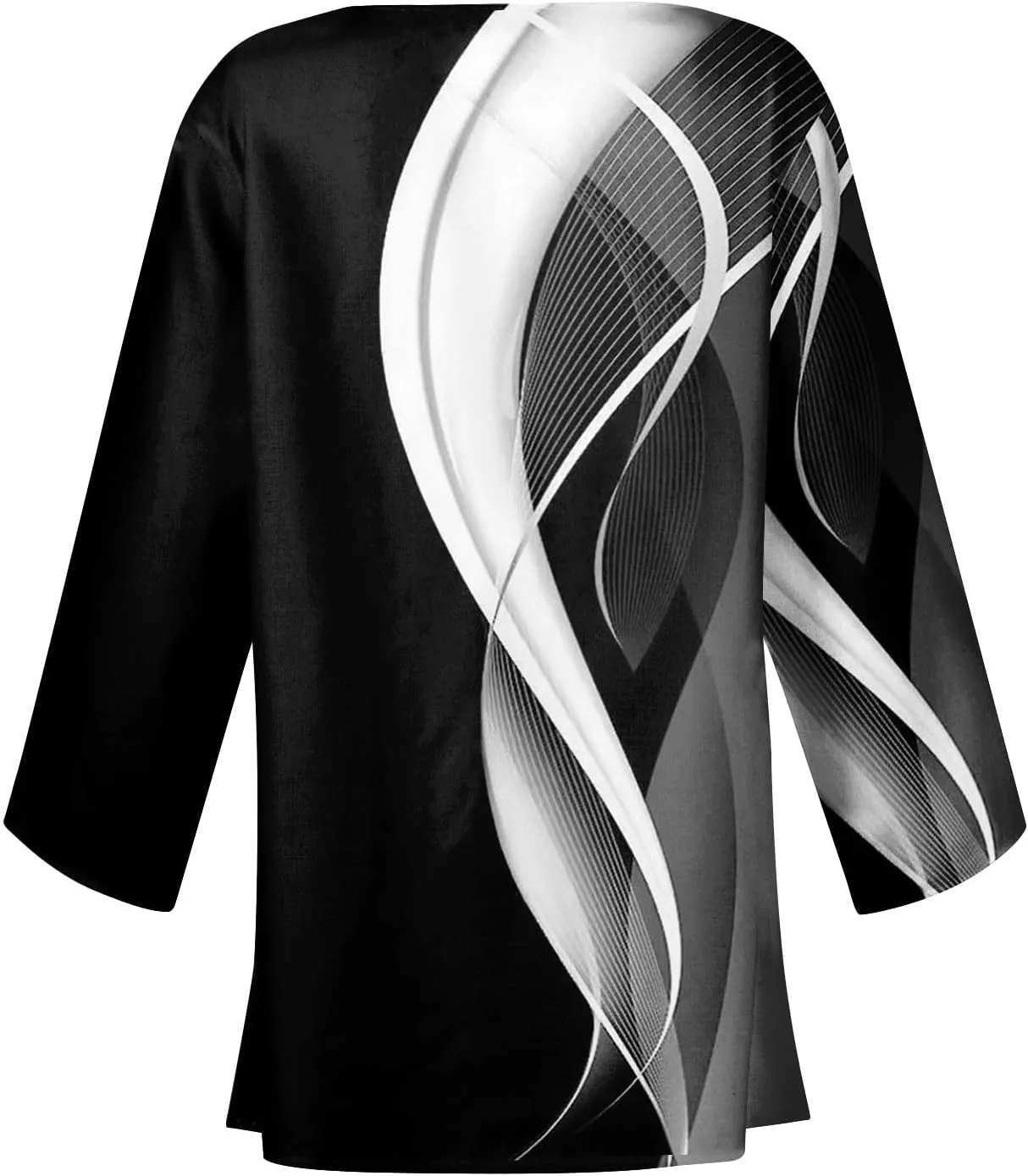 Plus Size Open Cardigan Women Linen Top Half Sleeve Quarter Length Sleeves Shirts Women Light Jackets for Women S-5XL
