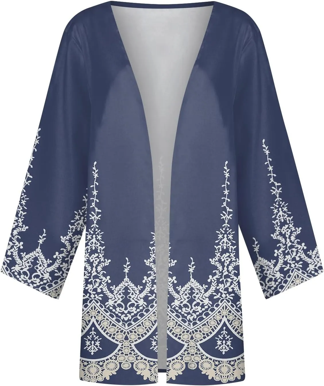 Plus Size Open Cardigan Women Linen Top Half Sleeve Quarter Length Sleeves Shirts Women Light Jackets for Women S-5XL