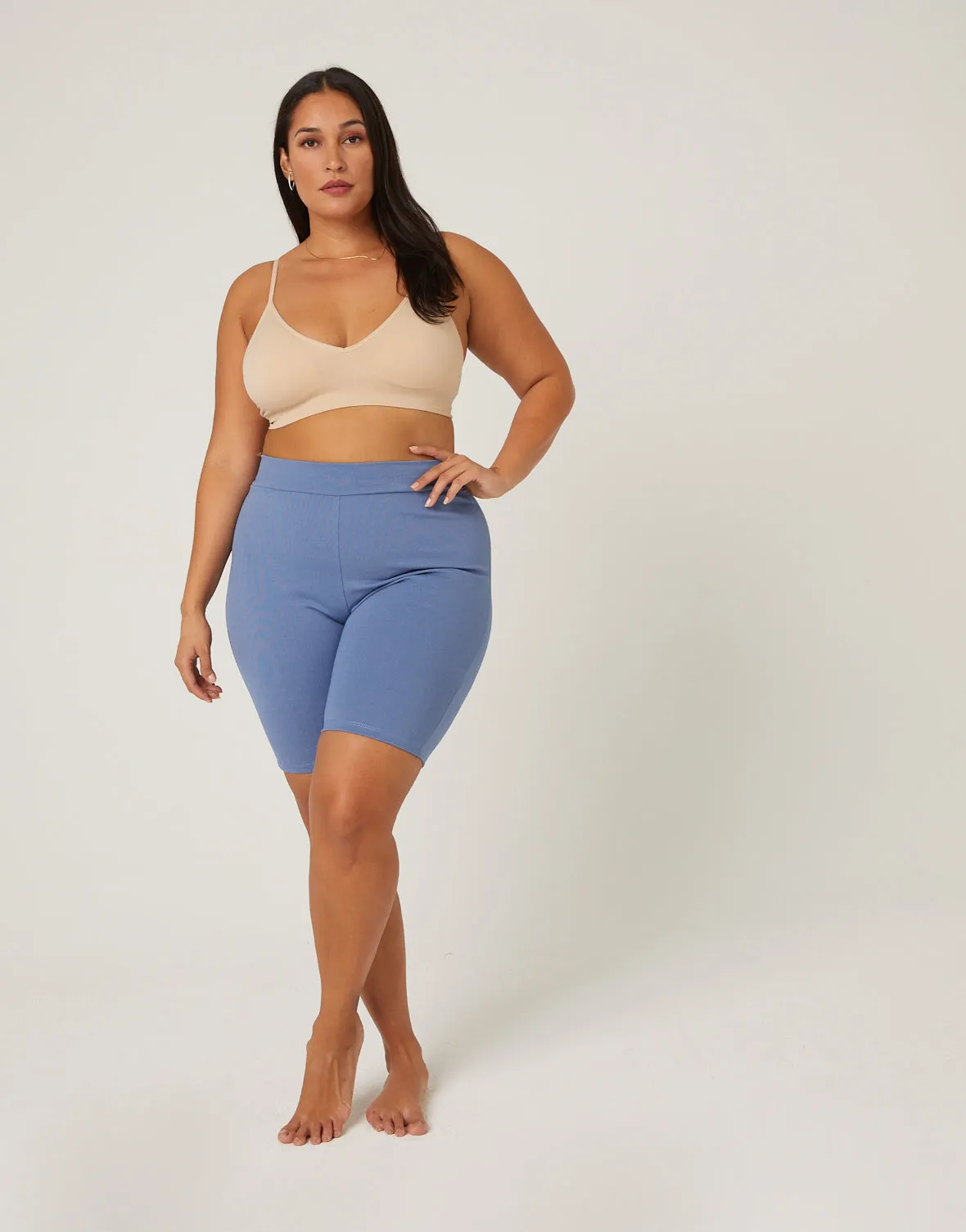 Plus Size Stretchy Bike Shorts