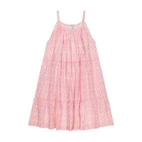 Sabine Women's Swing Sundress in Soft Pink Ikat