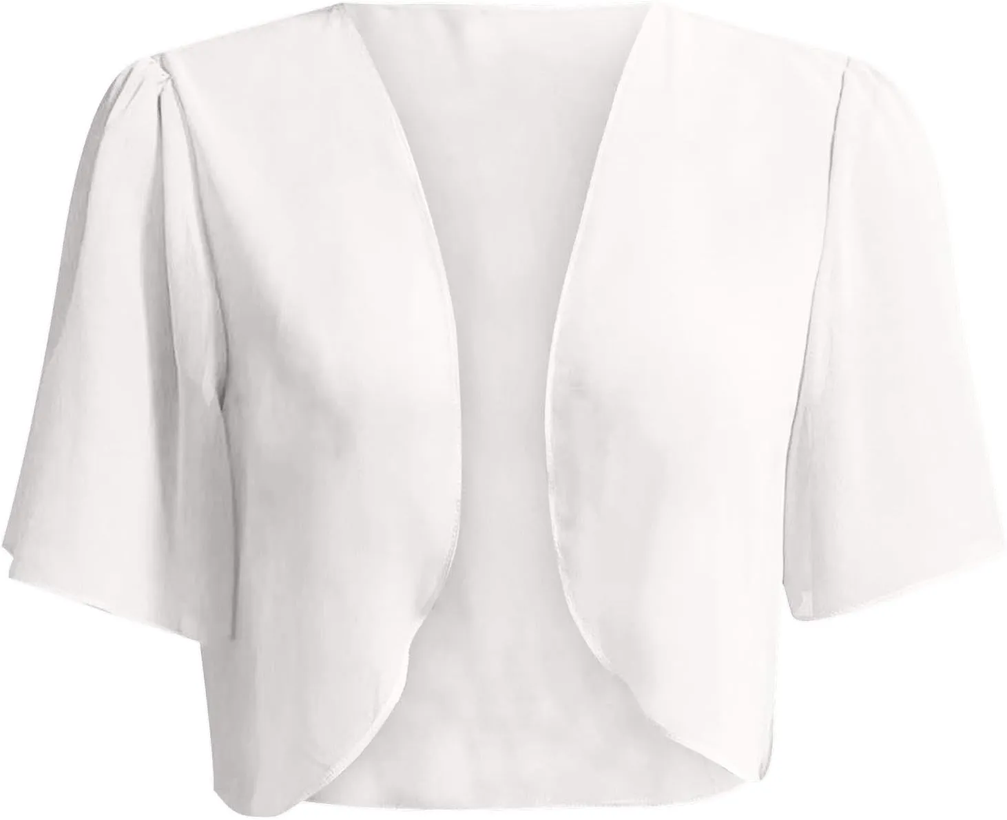 Short Sleeve Cardigans for Women Chiffon Cropped Bolero Sheer Shrugs Light Weight Beach Cover Up Casual Blouse Tops