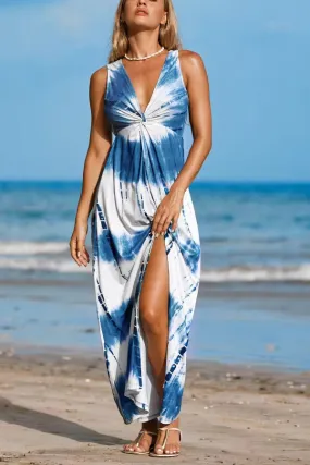 Slate & Snow Tie-Dve Twist Front Maxi Dress