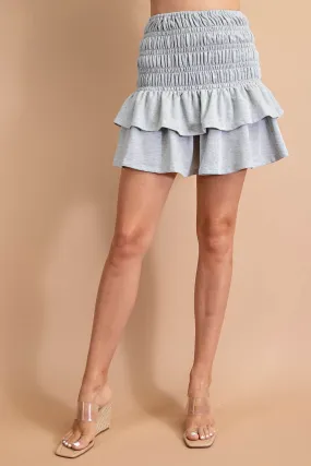The Abbie Skirt: Knit Smocked Ruffle Skirt