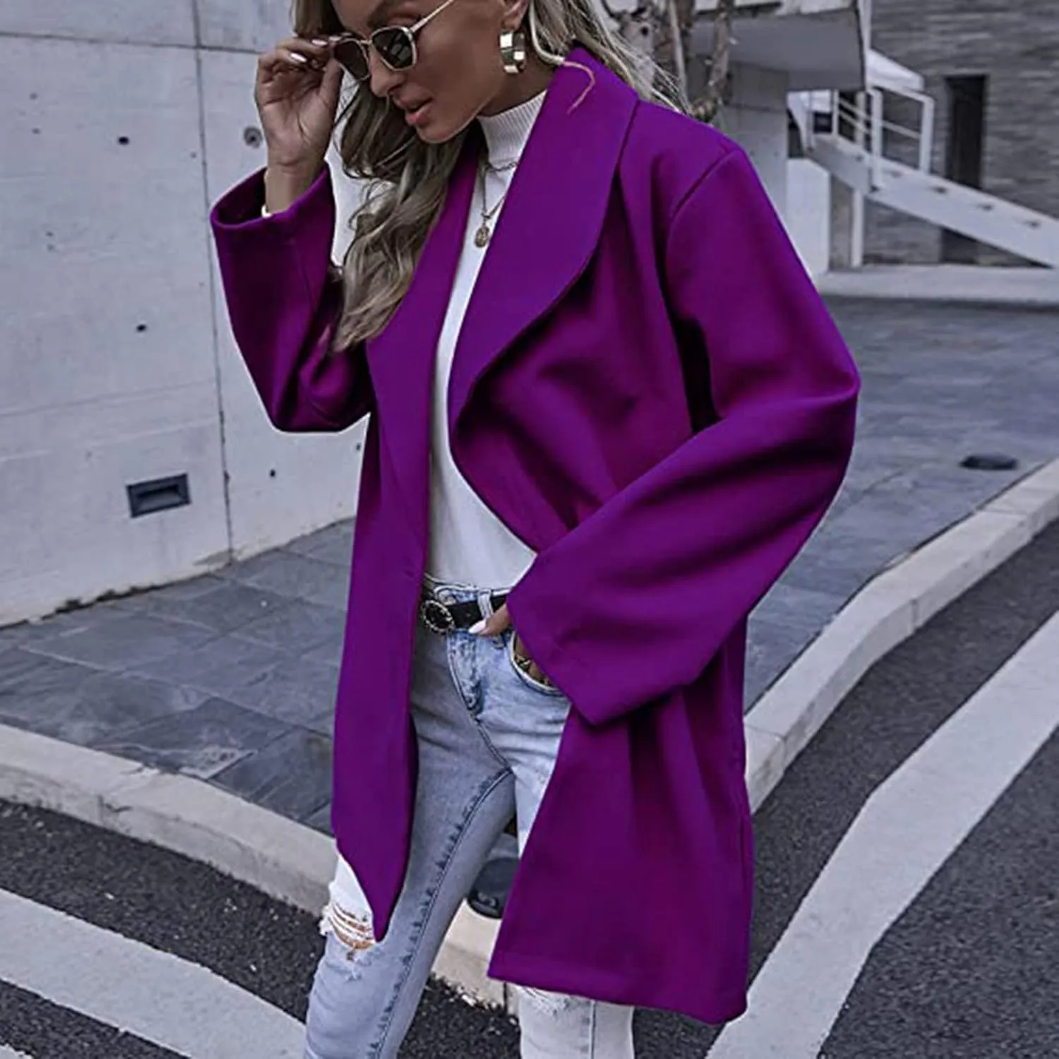 Winter Trench Coat for Women Casual Single Breasted Lapel Collared Pea Coats Warm Oversized Long Winter Jackets